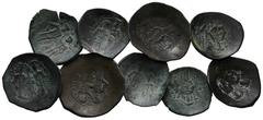 ANTIKE LOTS VARIA UND LOTS. Lot Byzanz (9). Lot aus 9 byzantinischen Bronzemünzen (Scyphate), darunter: 2x Trachy von Manuel I. (Sear 1966) und 1x Aspron Trachy von Johannes III. Um f.s.sch. und s.sch