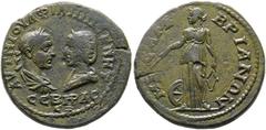 RÖMISCHE PROVINZIALPRÄGUNGEN THRACIA. Mesembria. Philippus I. Arabs (244-249) Lokalbronze (11,19 g), 244-249 n. Chr. Büste des Philippus I. mit Lorbeerkranz, Drapierung und Kürass sowie Büste der Otac