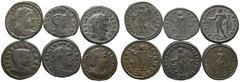 Ancient Coins - Group Lots ANTIKE Varia und Lots Lot Römische Kaiserzeit (6) Lot aus 6 Folles der Tetrarchie: 3x Galerius Caesar und 3x Galeria Valeria. Um f.s.sch. und s.sch.