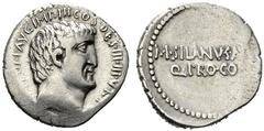 RÖMISCHE REPUBLIK IMPERATOREN M. Antonius (D) Denarius (3,71g), mit M. Iunius Silanus (Quaestor pro consule), Heeresmünzstätte bei Athen, Sommer 32 v. Chr. Av.: ANTON AVG IMP III COS DES III IIIV R P 