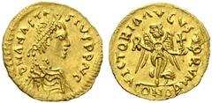 VÖLKERWANDERUNG Unbestimmte Stämme (D) Tremissis (1,47g), zeitgenössische Imitation einer Tremissis des Anastasius I., möglicherweise Adria-oder Balkanraum, ca. 6. Jhdt. n. Chr. Av.: D N ANASTA-SIVS P