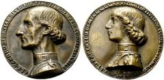 HISTORISCHE MEDAILLEN EUROPA - ÜBERSEE ITALIEN Pesaro (D) AE-Gussmedaille 1745, von Gianfrancesco Enzola (Medailleur von Parma;er arbeitete zwischen 1456-1475). Av.: ALEXANDRO SFORTIAE DIVI SFORTIA C 