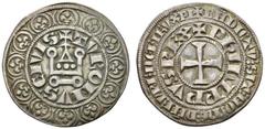 EUROPA UND ÜBERSEE FRANKREICH Karolinger (D) Philipp IV. der Schöne 1285-1314 Lot 5 Stk.:. Gros tournois o.J. (1285-90). Alle verschiedene Varianten dazu Kreuzfahrerstaaten, Denar o.J., Athen. Dupl:21