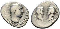 RÖMISCHE KAISERZEIT Vitellius (69) (D) Denarius (3,14g), Roma, April-Dezember 69 n. Chr. Av.: A VITELLIVS GERMAN IMP TR P, Kopf mit Lorbeerkranz n.r. Rv.: LIBERI IMP GERMAN, Büste des Sohnes und Büste