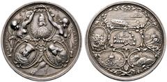HISTORISCHE MEDAILLEN ITALIEN Venedig (D) Francesco Morosini 1688-1694 AR-Medaille 1687, v. Georg Hautsch. Auf den Türkenkrieg und die Rückeroberung der Morea (Peloponnes) von der Türken. Av.: Bildnis