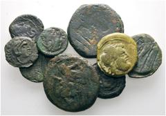 AUFLÖSUNG EINER SAMMLUNG RÖMISCHE REPUBLIK IMPERATOREN. Lots aus dieser Sammlung Römische Republik. (D) Lot (9). Lot aus 2 Asses, 2 Semisses, 5 Quadranten, meist verschiedene Münzmeister, u. a. C. Ant