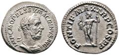 ANTIKE MÜNZEN AUS ANDEREN EINLIEFERUNGEN RÖMISCHE KAISERZEIT. Macrinus (217-218). (D) Denarius (3,19g), Roma, 2. Emission, Oktober-Dezember 217 n. Chr. Büste mit Lorbeerkranz und Kürass / Iuppiter mit