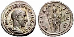 Maximinus Thrax - Philippus II. RÖMISCHE KAISERZEIT Maximinus Thrax-235-238 Denar (3,40 g), Rom 235/6. Av.: IMP MAXIMINVS PIVS AVG, belorbeerte drapierte und gepanzerte Büste rechts. Rv.: FIDES MILITV