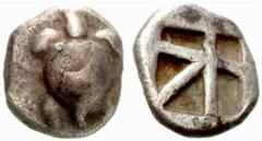 Thrakine, Griechenland AIGINA AIGINA Obol (0,97 g), 550/446. Av.: Schildkröte. Rv.: Quadratum Incusum. SNG.Cop:511; Av. Schrötlingsfehler s.sch. Estimate: EUR 70