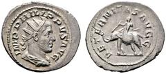 Ancient Coins RÖMISCHE KAISERZEIT Philippus I. Arabs (244-249) AR-Antoninianus (4,00g), Roma, 248 n. Chr. Büste mit Strahlenkrone, Drapierung und Kürass / Elephant mit Treiber. RIC 58, RSC 17. Minimal