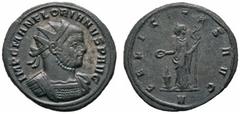 Ancient Coins RÖMISCHE KAISERZEIT Florianus (276) AE-Antoninianus (3,91g), Siscia (Sisak), 1. Emission, 5. Offizin, Juli-August 276 n. Chr. Büste mit Strahlenkrone und Kürass / Felicitas mit Patera un