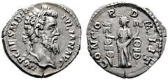 RÖMISCHE KAISERZEIT Didius Iulianus (193). (D) Denarius (2,87g), Roma, März-Mai 193 n. Chr. Av.: IMP CAES M DID - IVLIAN AVG, Kopf mit Lorbeerkranz n.r. Rv.: CONCO-R-D - MILIT, Concordia-Fides mit zwe