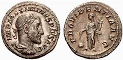 Maximinus Thrax – Philippus II. RÖMISCHE KAISERZEIT Maximinus Thrax-235-238 Denar (3,16 g), Rom 235/236. Av.: IMP MAXIMINVS PIVS AVG, belorbeerte drapierte und gepanzerte Büste rechts. Rv.: PROVIDENTI