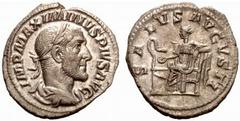 Maximinus Thrax – Philippus II. RÖMISCHE KAISERZEIT Maximinus Thrax-235-238 Denar (3,08 g), Rom 235/236. Av.: IMP MAXIMINVS PIVS AVG, belorbeerte, drapierte und gepanzerte Büste rechts. Rv.: SALVS AVG