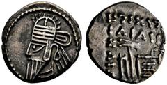 GRIECHISCHE MÜNZEN PARTHIA. Königreich der Arsakiden. Osroes II. (190). Drachme (3,59g), Ekbatana. Büste des Königs mit Tiara und Diadem / Arsakes mit Bogen auf Thron, im r. Feld Monogramm. Sellwood 8