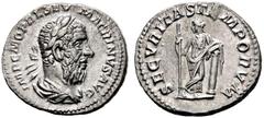 RÖMISCHE KAISERZEIT Macrinus (217-218). Denarius (3,11g), Roma, 2. Emission, September 217-Anfang März 218 n. Chr. Av.: IMP C M OPEL SEV MACRINVS AVG, Büste mit Lorbeerkranz und Drapierung n.r. Rv.: S