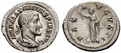 Maximinus Thrax - Domitius Domitianus RÖMISCHE KAISERZEIT Maximinus Thrax-235-238 Denar (3,13 g), Rom 235/236. Av.: IMP MAXIMINVS PIVS AVG, belorbeerte, drapierte und gepanzerte Büste rechts. Rv.: PAX