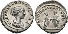 Ancient Coins: Roman RÖMISCHE KAISERZEIT - Plautilla (202-205/211) Denarius (3,31 g), Roma, 202-205 n. Chr. Av.: PLAVTILLAE AVGVSTAE, Büste mit Drapierung n.r. Rv.: CONCORDIAE AETERNAE, Plautilla sowi