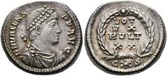 Ancient Coins: Roman RÖMISCHE KAISERZEIT - Valens (364-378) Siliqua (2,22 g), Constantinopolis, 6. Offizin, 367-375 n. Chr. Av.: D N VALENS - P F AVG, Büste mit Perlendiadem, Drapierung und Kürass n.r