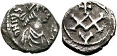 Ancient Coins: Byzantine and Migration Period BYZANZ - Iustinianus I. (527-565) 1/4 Siliqua (0,62 g), Karthago, 534-565 n. Chr. Av.: D N IVSTINIANVS PP AC, Büste mit Perlendiadem, Drapierung und Küras