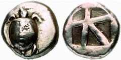 Griechische Münezne Thrakien - Karien AIGINA AIGINA Stater (12,01 g), 550/456. Av.: Schildkröte. Rv.: Quadratum incusum. SNG Cop:507ff: Av. kl. Kontermarke, Kratzer f.s.sch. Estimate: EUR 150