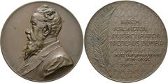 Medals PERSONENMEDAILLEN - LOTS Lot 2 Stück; Einseitige AE-Plakette 1907 von Hujer, auf den Großgrundbesitzer, Großindustriellen (Zuckerindustrie) und Bankfachmann, August Wilhelm Freiherr STUMMER von
