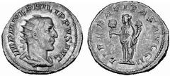 Römisches Kaiserreich: Philippus Arabs bis Philippus II. Philippus I. Arabs-244-249 Antoninian (5,06 g), Rom 245 AD. Av.: IMP M IVL PHILIPPVS AVG, Portrait n.r. Rv.: LIBERALITAS AVGG II, Liberalitas m