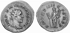 Römisches Kaiserreich: Philippus Arabs bis Philippus II. Philippus I. Arabs-244-249 Antoninian (4,42 g), Rom 247 AD. Av.: IMP PHILIPPVS AVG, Portrait n.r. Rv.: PM TRP IIII COS II PP, Felicitas mit Cad