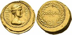 RÖMISCHE REPUBLIK IMPERATORISCHE ZEIT. C. Iulius Caesar. (D) Aureus (8,07 g), Roma, Jänner 44 v. Chr. Av.: CAES DIC / QVAR, Büste der Venus mit Diadem n.r. Rv.: COS / QVINC, Legende im Lorbeerkranz. C