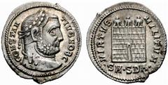 Roman Imperial Coinage Constantius I Chlorus, AD 293-306 Argenteus (3.39g), Serdica (Sofia), 1st officina AD 303-305. Av.: CONSTAN-TIVS NOB C, laureate head r. Rv.: VIRTVS - MILITVM / .SM.SD'A. (in ex