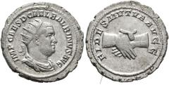 RÖMISCHE KAISERZEIT RÖMISCHE KAISERZEIT. Balbinus (238). AR-Antoninianus (3,97 g), Roma, Jänner/Februar-Mai 238 n. Chr. Av.: IMP CAES D CAEL BALBINVS AVG, Büste mit Strahlenkrone, Drapierung und Küras