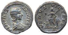 Ancient coins Ancient, Roman Empire, Plautilla (Caracalla´s wife). Denarius, 3.69 g. Draped bust of Plautilla right/Venus standing left and holding apple and palm. SR2 7074. F-VF