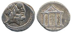 Ancient coins Ancient, Roman Republic, M. Volteius denarius 78 BC 3.95 g. Obv: Laureate head of Jupiter r. Rev: Jupiter Capitoline temple; below, M VOLTEI M F. Toned example, struck off-centre. Syd. 7