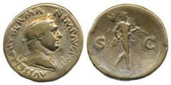 Ancient coins Ancient, Roman Empire, Vitellius (69). Sestertius, 22,77 g. VITELLIVS GERMANICVS IMP AVG P M TR P / S C, Mars. Polished. RIC 121. VG-F