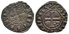 Medieval Coins Kingdom of Castille and Leon. Sancho IV (1284-1295). Seisen or Meaja Coronada. Toledo. (Bautista-446). Bi. 0,61 g. Star and T on the 1st and 4th quadrant. Ex Aureo&Calicó 305 (2018), Lo