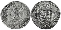 Philip IV (1621-1665) Philip IV (1621-1665). 1/2 patagon. 1649. Tournai. (Vanhoudt-646.TO). (Vti-820). Ag. 13,37 g. Scratches on obverse. Scarce. Ex Aureo&Calicó 282 (19/10/2016), lot 1418. Almost VF.