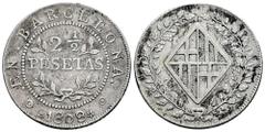 Joseph Napoleon (1808-1814) Joseph Napoleon (1808-1814). 2 1/2 pesetas. 1808. Barcelona. (Cal-40). Ag. 13,36 g. Scarce. Ex Aureo&Calicó 225 (26/05/2010), lote 623. VF. Est...300,00. Spanish descriptio