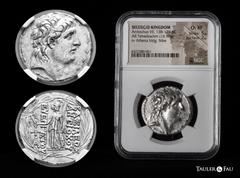 Greek Coins Seleukid Kingdom. Antiochos VII. Tetradrachm. 138-129 BC. (Newell-287). (Hgc-9). (Bmc-25). Anv.: Diademed head right of Antiochos VII. Rev.: Athena standing left holding Nike. Ag. 16,10 g.