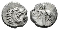 Greek Coins Mysia. Pergamon. Diobol. 310-282 BC. (Von Fritze-Pergamon pl. I 10). (Sng Bnf-1559/66). (Klein-278). Anv.: Head of Herakles to right, wearing lion skin headdress. Rev.: Archaistic Palladio