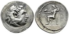 Greek Coins Kingdom of Macedon. Alexander III, "The Great". Tetradrachm. 336-323 BC. Asia Minor. (Price-2822). Anv.: Head of Herakles right, wearing lion skin. Rev.: AΛΕΞΑΝΔΡΟΥ. Zeus seated left on th