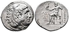 Greek Coins Kingdom of Macedon. Alexander III, "The Great". Tetradrachm. 212-184 BC. Aspendos. (Price-2882). Anv.: Cabeza de Heracles a derecha recubierta con piel de león. Rev.: Zeus sentado a izquie
