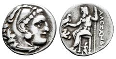 Greek Coins Kingdom of Macedon. Antigonos I Monophthalmos. Drachm. 310-301 BC. Lampsakos. In the name and types of Alexander III. (Price-1387). (Müller-614). (Sng Cop-888). Anv.: Head of Herakles to r