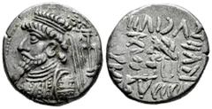 Greek Coins Kings of Elymais. Kamnaskires V. Tetradrachm. 54/3-33/2 BC. Seleukeia on the Hedyphon. (Van't Haaff-Tipo 9.1.1/7). Anv.: Diademed and draped bust of Kamnaskires V to left, wearing long bea