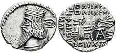 Greek Coins Kingdom of Parthia. Pakoros I. Drachm. 78-120 AD. Ekbatana. (Sellwood-78.4). (Shore-413). (Sunrise-439). Anv.: Diademed head to left, with long beard. Rev.: Archer (Arsakes I) seated to ri