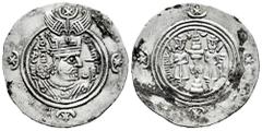Greek Coins Sassanid Empire. Khusro II. Drachm. RY 26. BBA (Itinerant Court Mint). (Göbl-II/2). Ag. 4,16 g. Rust. Choice VF. Est...45,00. Spanish Description: Imperio Sasánida. Khusro II. Dracma. RY 2