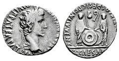 Roman Imperatorial Augustus. Denarius. 7-6 BC. Lugdunum. (Ffc-22). (Ric-207). (Cal-852). Anv.: CAESAR AVGVSTVS DIVI. F. PATER. PATRIE, his laureate head right. Rev.: C.L. CAESAR(ES AVGVS)TI. F. COS. D