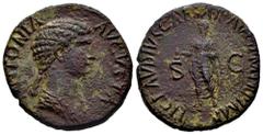 Roman Imperial Antonia. Dupondius. 41-50 AD. Rome. (Ric-I 92 (Claudius)). (C-66). (Bmcre-166 (Claudius)). Anv.: ANTONIA AVGVSTA, Busto drapeado a derecha. Rev.: TI CLAVDIVS CAESAR AVG P M TR P IMP, Cl