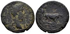 Roman Imperial Commodus. Unit. 166-177 AD. (Spink-5856). Anv.: M.COM M ANT P FELIX AVG BRIT PP. Bearded and laureate bust of Commodus right. Rev.: COL L AN COM P M PR P XV IMP VIII SC, in exergue COS 