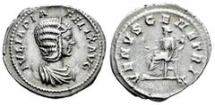 Roman Imperial Julia Domna. Antoninianus. 215-217 AD. Rome. (Ric-IV 388a). (Bmcre-22). (Rsc-211). Anv.: IVLIA PIA FELIX AVG, diademed and draped bust to right, set on crescent. Rev.: VENVS GENETRIX, V