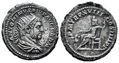 Roman Imperial Caracalla. Antoninianus. 216 AD. Rome. (Ric-IV 261c). (Bmcre-124). (Rsc-299a). Anv.: ANTONINVS PIVS AVG GERM, radiate and cuirassed bust to right. Rev.: P M TR P XVIII COS IIII P P, Plu